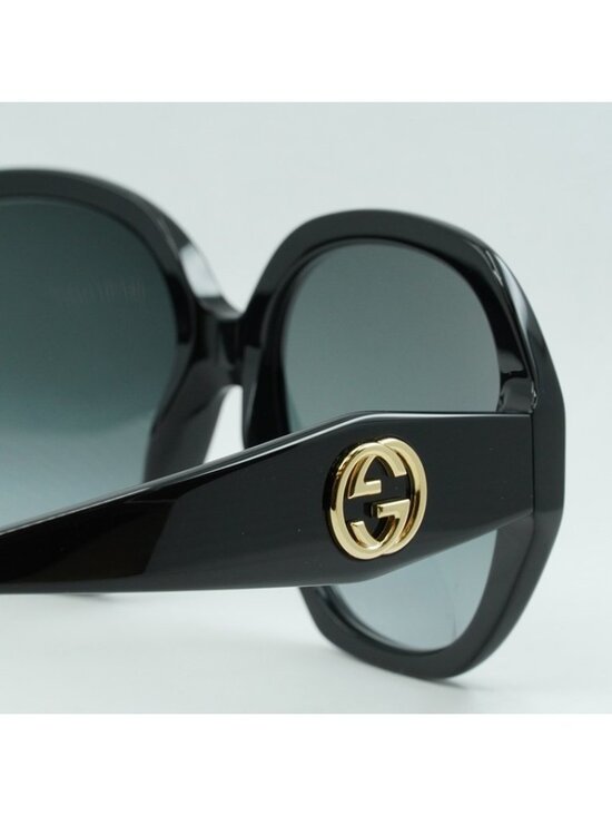 Gucci GG0796S 001 Women Sunglasses Black Square Frame, Grey Lenses main image 5